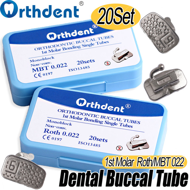 80 Pcs/Box 1st Molar Bonding Monoblock Non-Convertible Buccal Tubes Roth MBT 0.022