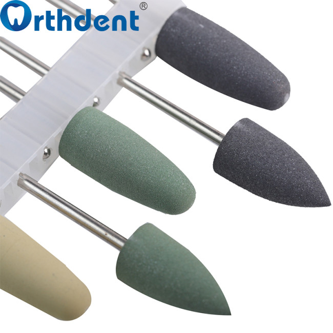 HP0412 Dental Silicone Polishing Kit 12Pcs – Resin Base & Hidden Denture Finishing Polisher Set with Diamond Burs
