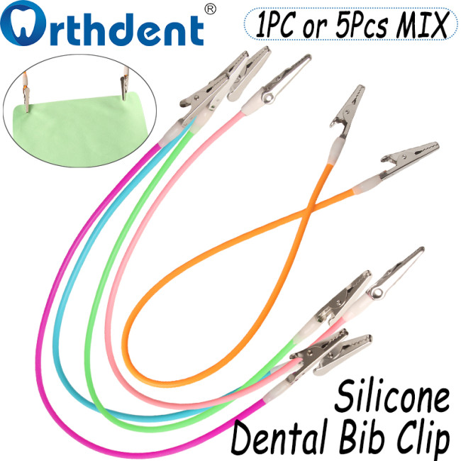 Dental Silicone Bib Clips 5 Colors Dentist holder 1Pc/5Pcs MIX Clip/Napkin Holder/Spring Rope