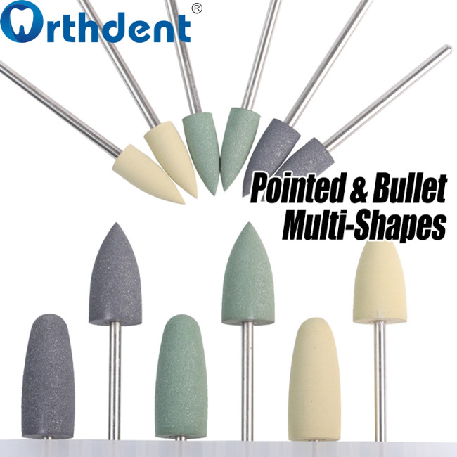 HP0412 Dental Silicone Polishing Kit 12Pcs – Resin Base & Hidden Denture Finishing Polisher Set with Diamond Burs