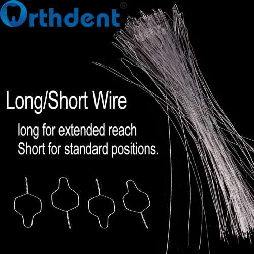 100Pcs/Box Dental Stainless Steel Kobayashi Ligature Wire 010/012 with Hooks Short/Long