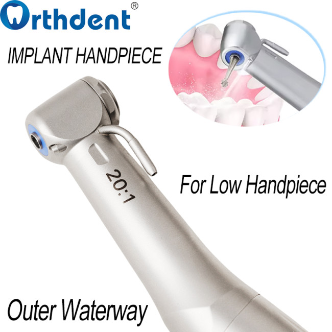 Dental Low Speed 20:1 Reduction Implant Contra Angle Handpiece NSK Type Outer Waterway Push Button E-Type