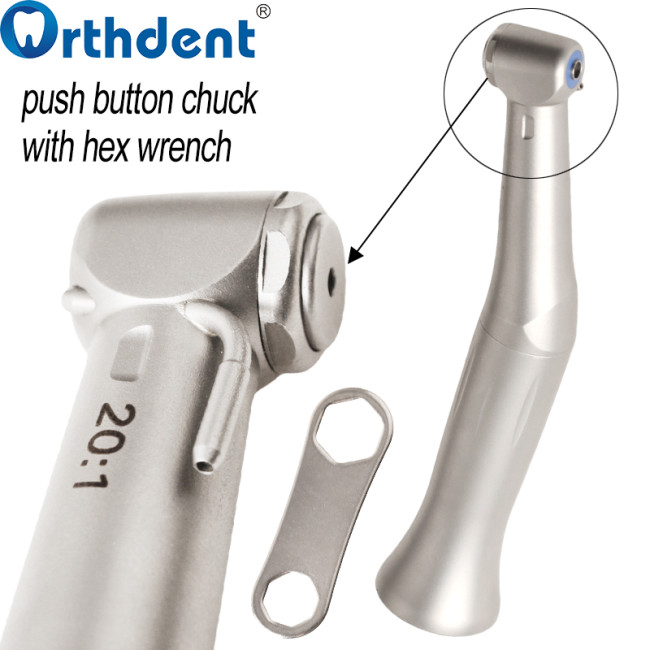 Dental Low Speed 20:1 Reduction Implant Contra Angle Handpiece NSK Type Outer Waterway Push Button E-Type