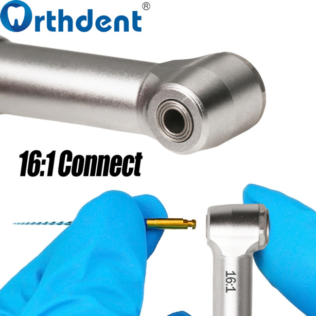 16:1 Dental Reduction Contra Angle Handpiece Head  T-fine-II Push Button Chuck for Electric Endo Motor