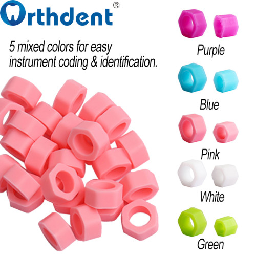 100Pcs Dental Silicone Color Code Rings Identification Circle Small Large Mix φ4/φ6mm