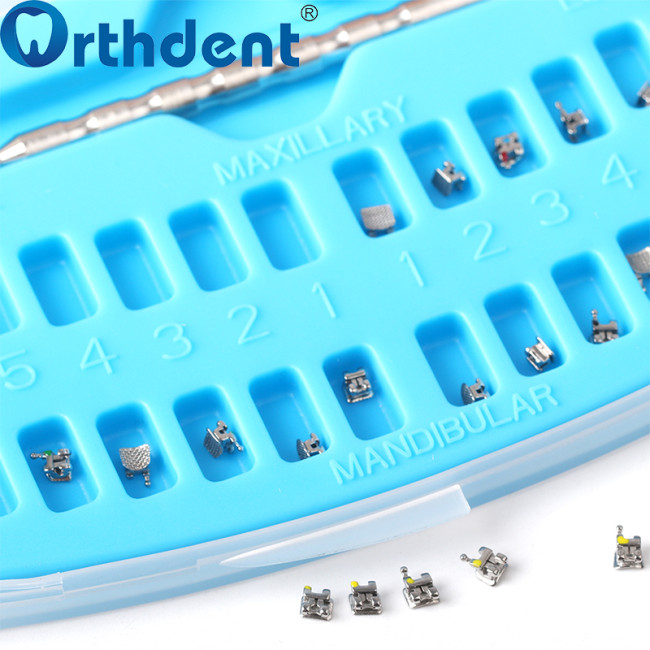 Dental Passive Self-Ligating Roth 0.022 Brackets with Hooks 3-4-5 | Metal | Orthodontic with Tools