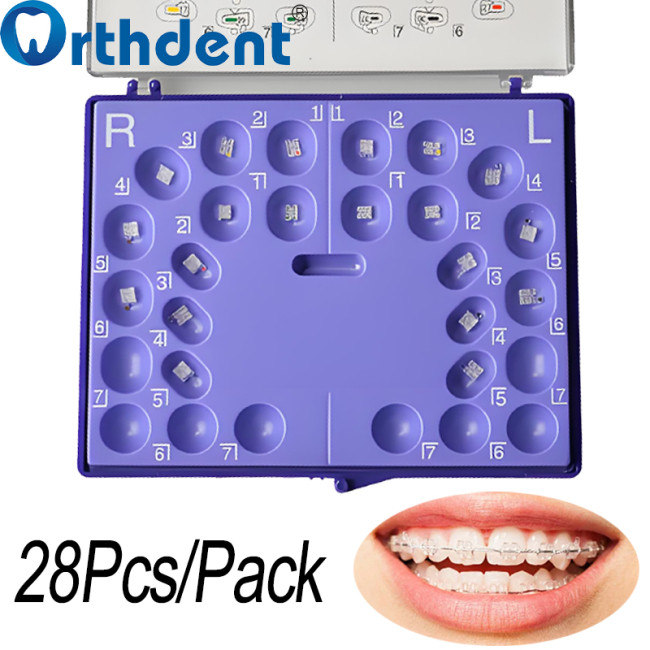 Dental Monocrystalline Sapphire Brackets with Buccal Tubes | Mini MBT 0.022 | Hooks 3-4-5