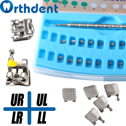 Dental Passive Self-Ligating Roth 0.022 Brackets with Hooks 3-4-5 | Metal | Orthodontic with Tools