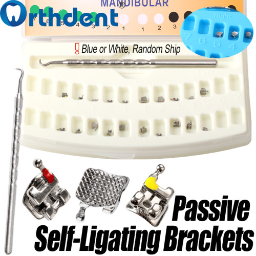 Dental Passive Self-Ligating Roth 0.022 Brackets with Hooks 3-4-5 | Metal | Orthodontic with Tools