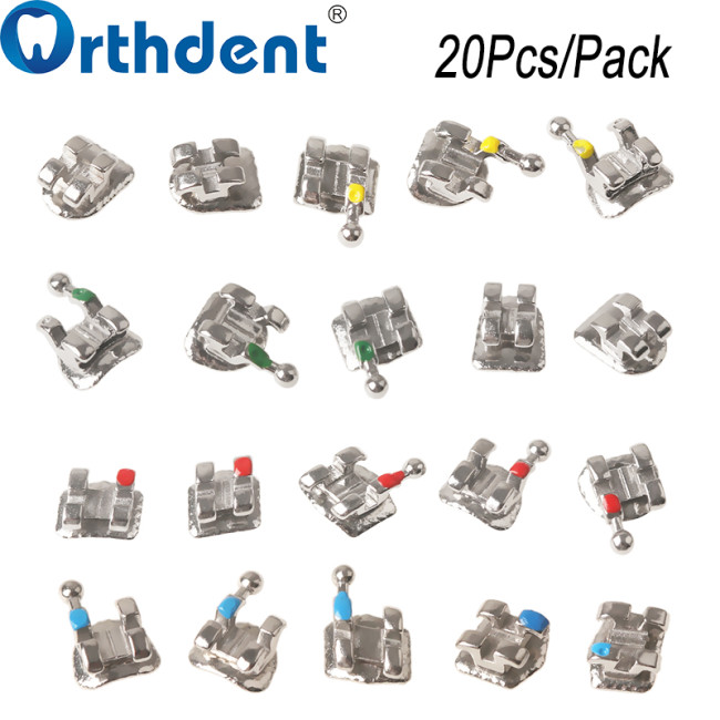 Dental Metal Bracket Braces Mini Roth/MBT 018/022 345Hooks Sandblasting Split Mesh Base
