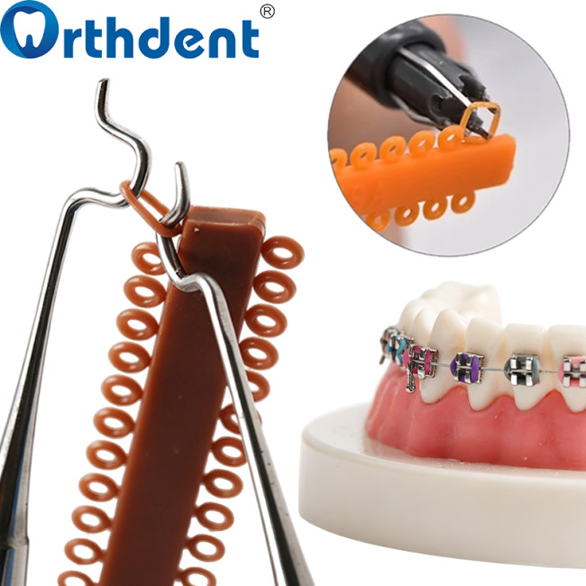 2080Pcs Dental I Type Elastic Ligature Ties MIX Colors Rubber Bands For Bracket Braces