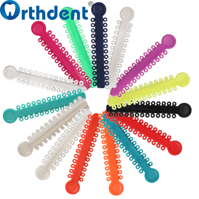 2080Pcs Dental I Type Elastic Ligature Ties MIX Colors Rubber Bands For Bracket Braces