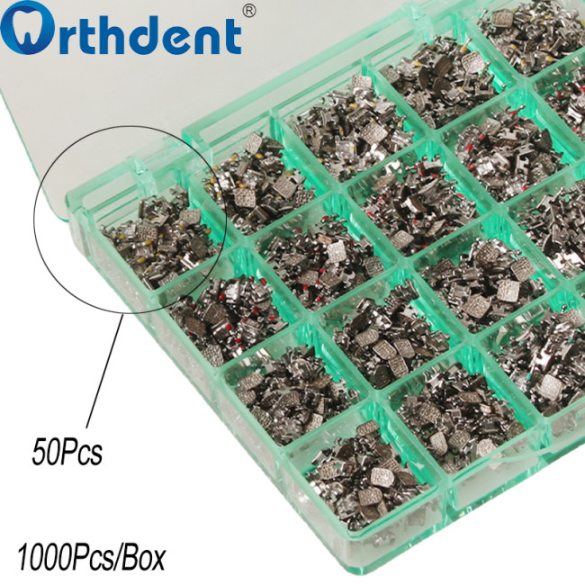 1000Pcs Dental Orthodontic Metal Bracket Sandblasting monoblock Base Roth 022 345 hooks