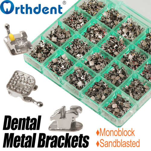 1000Pcs Dental Orthodontic Metal Bracket Sandblasting monoblock Base Roth 022 345 hooks