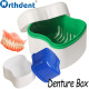 Denture Bath Case Denture Box with Strainer Basket Container Dental Tooth Storage Bath Case Teeth Rinsing Basket