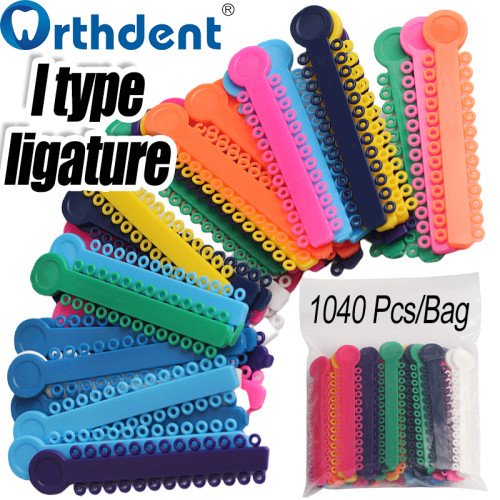 2080Pcs Dental I Type Elastic Ligature Ties MIX Colors Rubber Bands For Bracket Braces