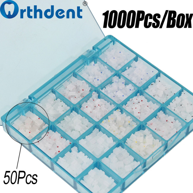 Dental Ceramic Brackets 50Sets (1000Pcs) Mini Roth/MBT 022 345 Hooks Braces For Teeth