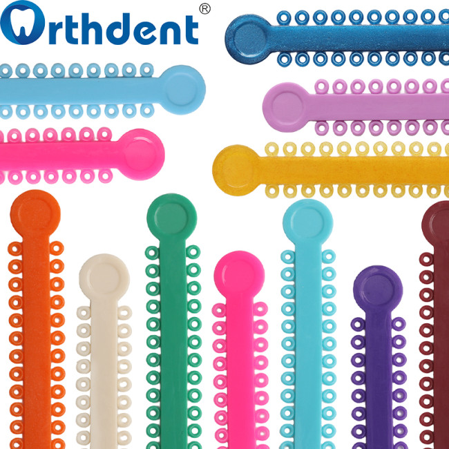 2080Pcs Dental I Type Elastic Ligature Ties MIX Colors Rubber Bands For Bracket Braces