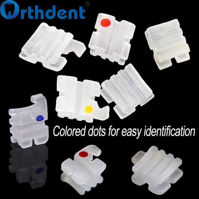 Dental Ceramic Brackets 50Sets (1000Pcs) Mini Roth/MBT 022 345 Hooks Braces For Teeth