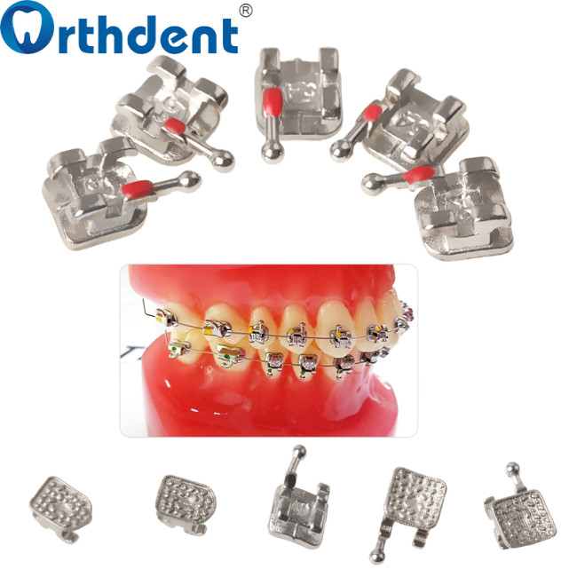 1000Pcs Dental Orthodontic Metal Bracket Sandblasting monoblock Base Roth 022 345 hooks
