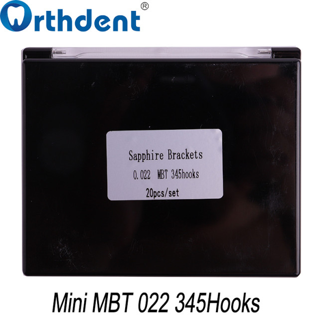 Dental Mini Roth/MBT 0.022 Monocrystalline Sapphire Brackets with Hooks 3-4-5 | 20Pcs/Kit