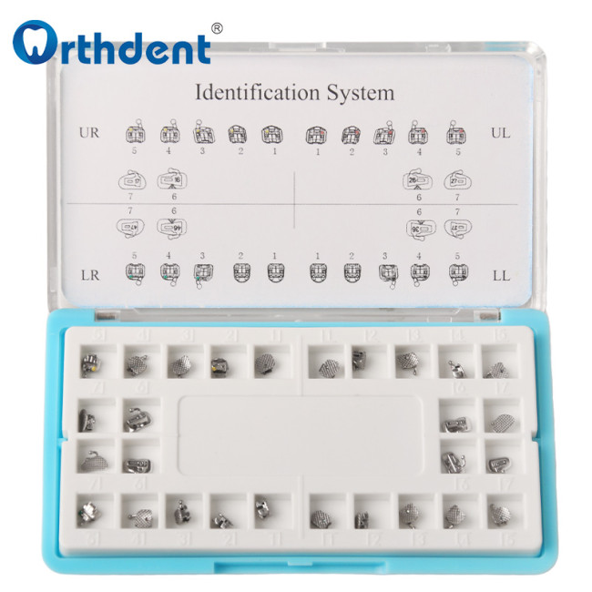 28Pcs/Box Dental Brackets Metal Self Ligating Brace For Teeth 5G Ultra Thin MBT/Roth 022 Buccal Tubes Dentistry Orthodontic Material