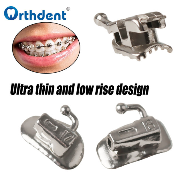 28Pcs/Box Dental Brackets Metal Self Ligating Brace For Teeth 5G Ultra Thin MBT/Roth 022 Buccal Tubes Dentistry Orthodontic Material