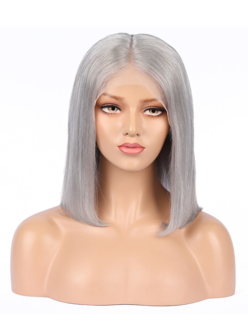 US$ 80 - Brazilian 100% Human Hair Pre Plucked Sliver Grey ...