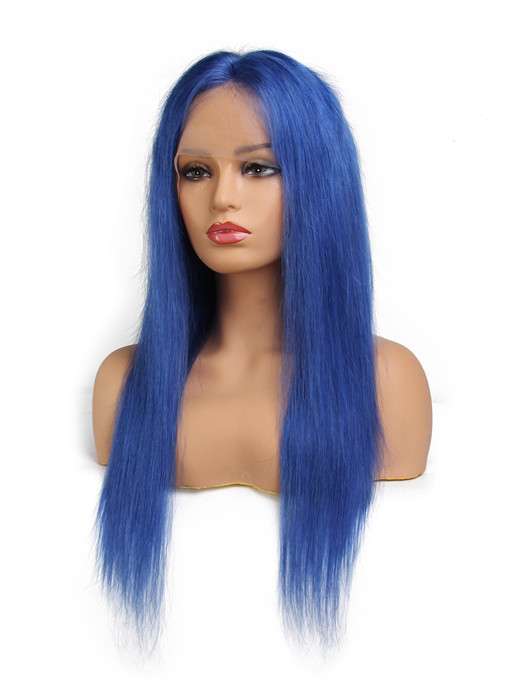 US$ 70 - Dark Blue Lace Wigs Human Hair Pre Plucked For ...