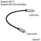 Meenova Lightning-to-MicroUSB USB DAC OTG Cable for iPhone 12 Mini, 12 Pro, 12 Pro Max, 11, Xs, Xs Max, Xr, X, 8, 8 Plus, 7, 7s, 7 Plus, 6, 6s, 5, iPad Air, iPad Mini, iPod, Mojo Hugo Chord Mojo,Pha3 Fiio HiFi Oppo HA2 K5 Camera 15cm, 1.2m, Korllo, CCK, USB 3.0 Camera Kit