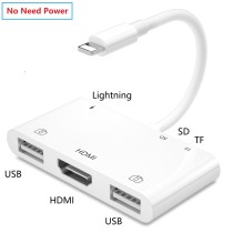 Lightning to HDMI Digital AV Adapter, [No Need Power], 1080P HDMI Sync Screen Digital Audio AV Converter with USB & Charging Port for iPhone 12 Pro Max, 12 Mini, 11 Pro/Xs Max/Xr/New SE, iPad Air 2, iPad 8, iPod on HDTV/Projector/Monitor, Support All iOS 14 13