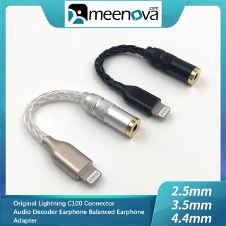 Meenova HIFI DAC Earphone Amplifier Lightning to 3.5 mm Headphone Jack Adapter, Converter for iPhone 12 Mini 11 Pro Max X XR XS, 7P 8, Balanced port 2.5mm 4.4mm,High purity single crystal copper wire 8 strand 320 core, Independent global decoding, Black, Gold, Silver, Apple Original C100 Chip