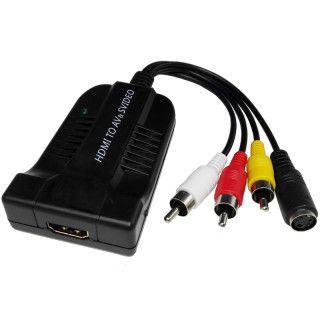 Meenova HDMI to AV CVBS S-video Converter Adapter Composite R L Audio High Definition Multimedia Interface1080P Video Converter Box