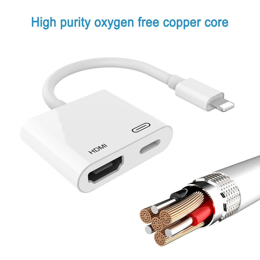 US$ 9.99 - Compatible with iPhone iPad to HDMI Adapter Cable, Demeri