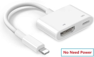 [No Need Power] Apple Lightning to HDMI Digital AV Adapter,1080P HDMI Sync Screen Digital Audio AV Converter with Charging Port for iPhone, iPad, iPod on HDTV/Projector/Monitor, Support All iOS