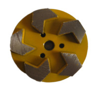 3 inch Metal Diamond Floor Grinding Discs with 5 Arrow Segments Velcro Backed