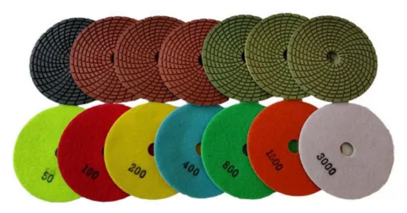 Velcro backing spiral diamond polishing pads