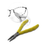 Optical Eyeglasses Adjusting Pliers with silicone handle Frame Bending Bridge Temple Pliers Endpiece Eyewear Eye Glasses Parts Hand Repairing Repair Tool(PL-A05  Half Round Long Nose Plier）