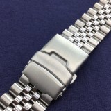Silvery Solid Linker Genuine 22mm Curved Oyster Bracelet For SEIKO SKX007 SKX009