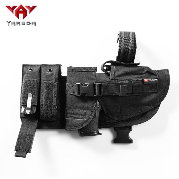 Yakeda Universal Tactical Leg Holster With Magazine Pouch Fully Adjustable And Removable-KF-070