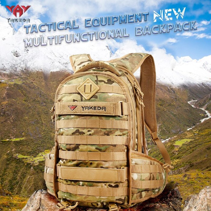 Yakeda Tactical Backpack 1000D Military Army Bag Outdoor Waterproof 40L  Bagpack Waterproof Travel Hiking Mochila Molle