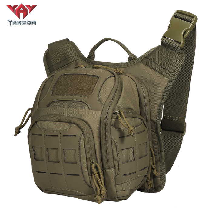 Outdoor tactical chest bag, men's multi-functional military camouflage cycling cross-body bag, one-shoulder backpack