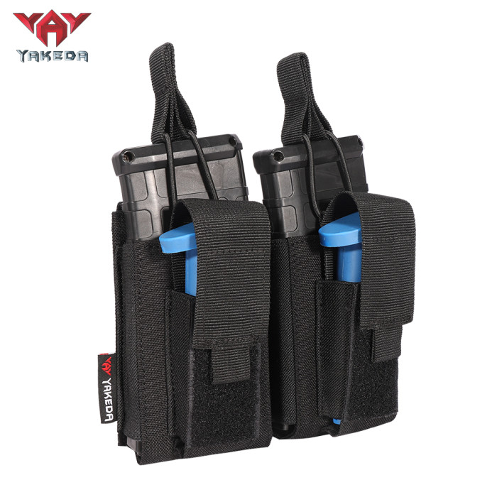 Yakeda Nylon Molle Double Pistol Mag Pouch Other Police Hunting Military AK Mag Holder Tactical