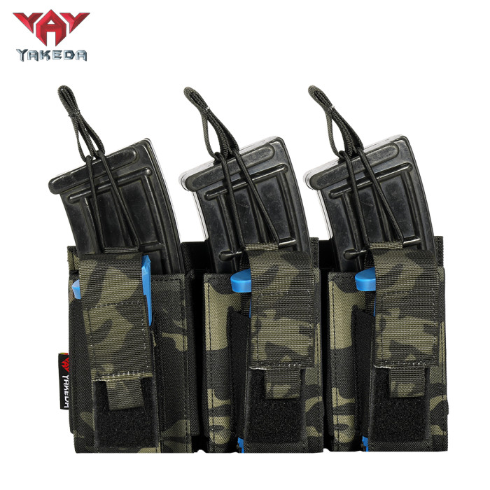 Yakeda nylon Molle triple pistol ammunition bag other police hunting military AK cartridge tactics