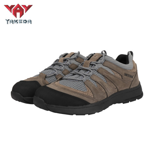 Yakeda Men's Breathable Sneaker Shoes Genuine Leather Wear-resistant Climbing Trekking Outdoor Hiking Boots