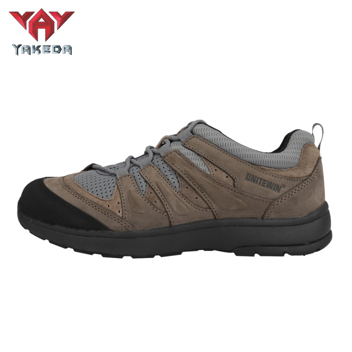 Yakeda Men's Breathable Sneaker Shoes Genuine Leather Wear-resistant Climbing Trekking Outdoor Hiking Boots