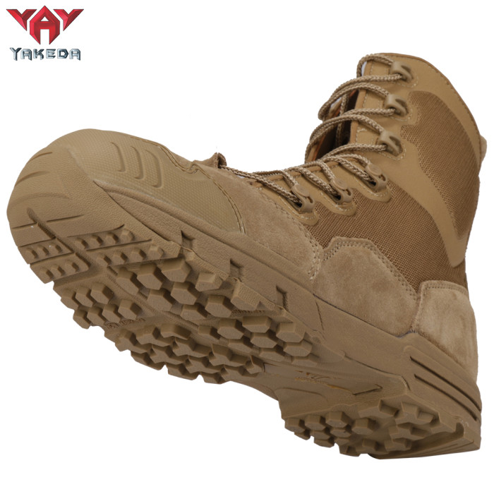 Yakeda Men's Genuine Leather shoes Wear-resistant Climbing Trekking Outdoor Hiking Boots Tactical