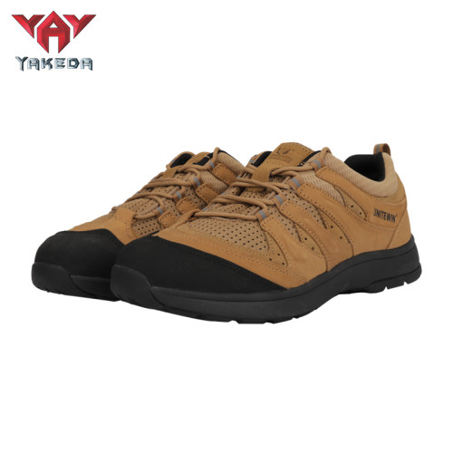 Yakeda Men's Breathable Sneaker Shoes Genuine Leather Wear-resistant Climbing Trekking Outdoor Hiking Boots