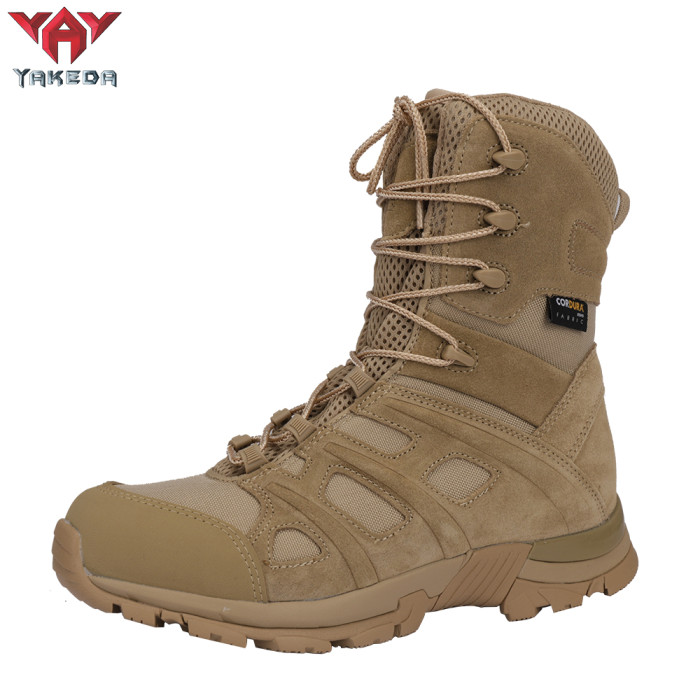 Yakeda Outdoor Hiking Booots Side Zipper shoes Combat Military Leather army tactical Boots for Women men