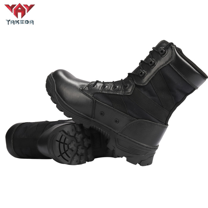 Yakeda Men's Genuine Leather shoes Wear-resistant Climbing Trekking Outdoor Hiking Boots Tactical